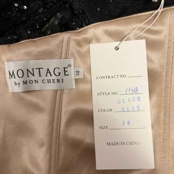 Montage by Mon Cheri # 221973 - Black Nude Mother of the Bride Dress - Picture 4 of 5